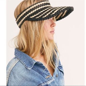 Free people two tone straw visor
